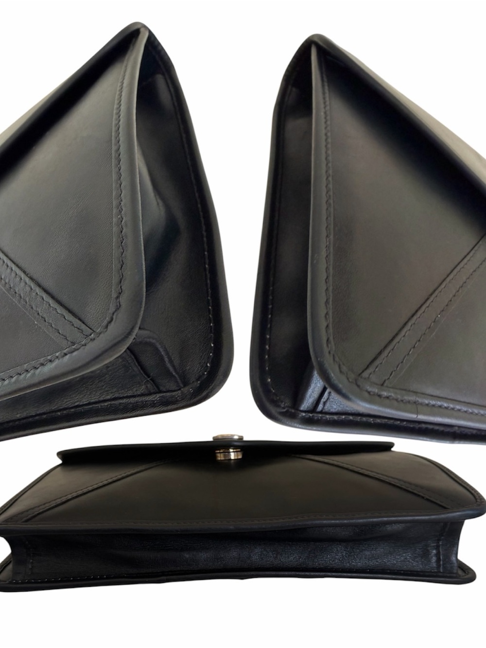 Celine Triomphe Leather Envelope Clutch Bag Vintage Calfskin Leather Gold Chain - Picture 11 of 16
